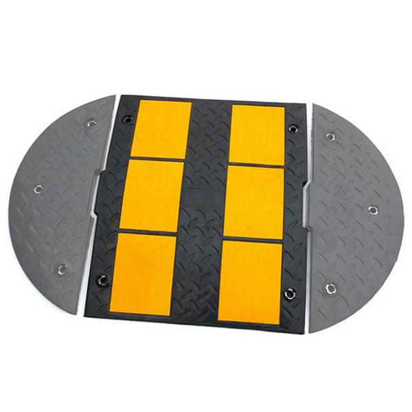BUMPS - Pare-chocs routiers en caoutchouc noir et bandes réfléchissantes jaunes - MODÈLE RH BUMPS - Pare-chocs routiers en caoutchouc noir et bandes réfléchissantes jaunes - MODÈLE RH